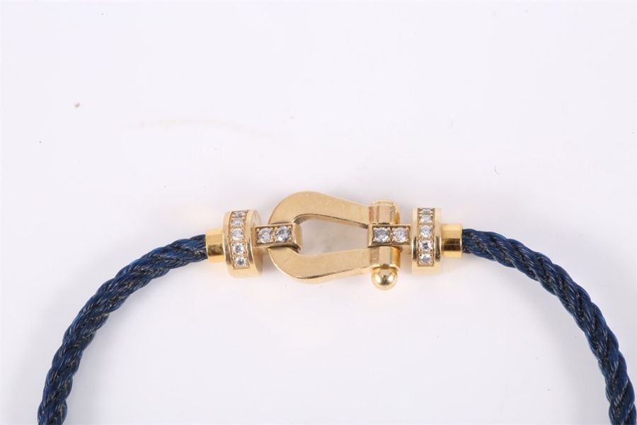 Fred（斐登） 10 馬蹄扣 手繩 中號 20mm 半鑽 18K黃金 黃金-4