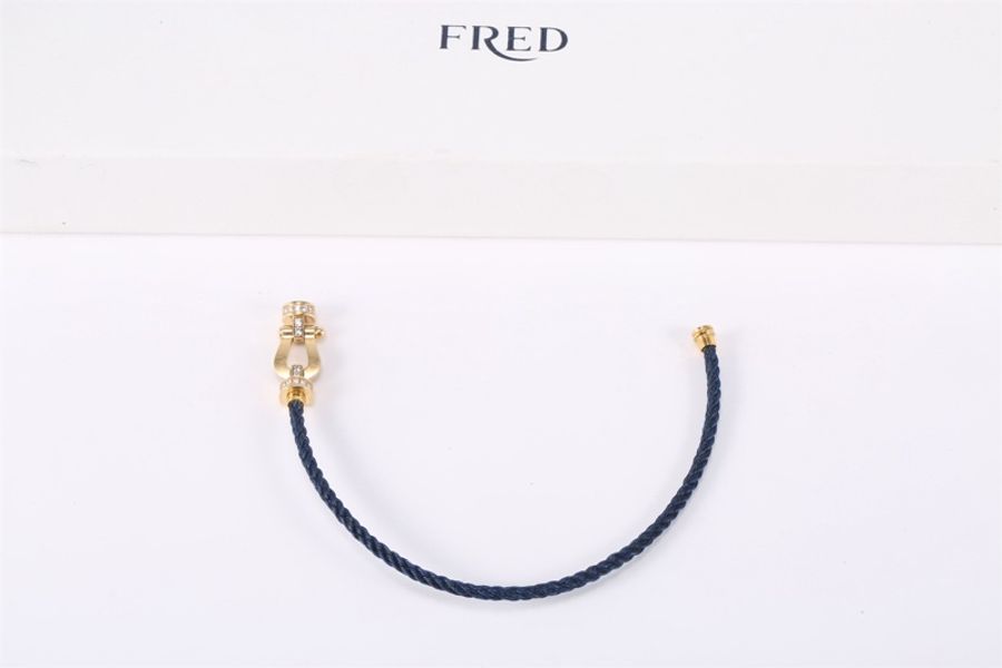 Fred（斐登） 10 馬蹄扣 手繩 中號 20mm 半鑽 18K黃金 黃金-6