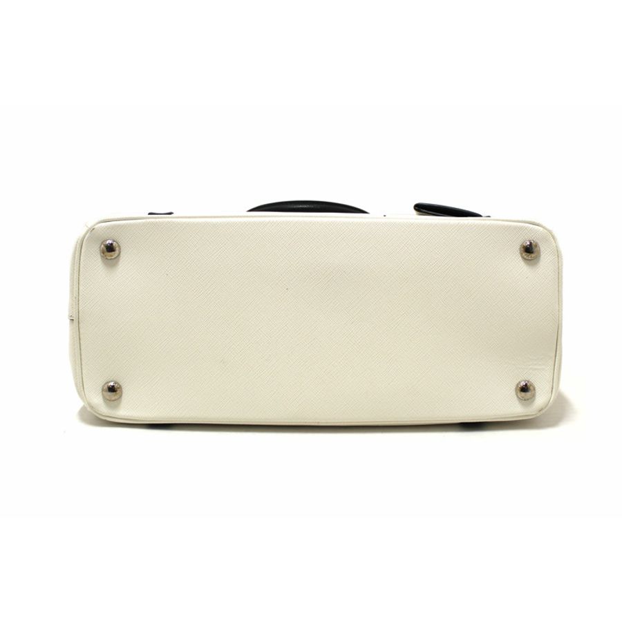 Prada White and Black Bi-color Saffiano Galleria Large Tote Bag-5