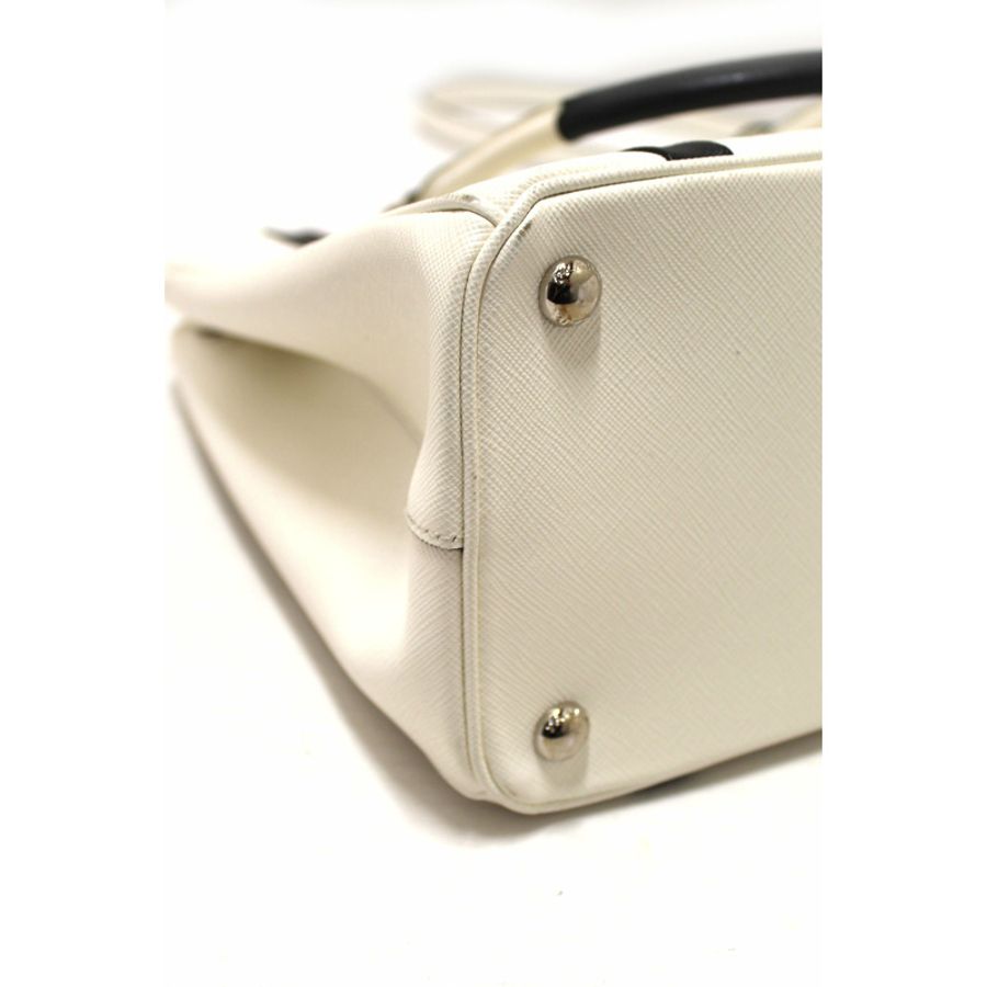 Prada White and Black Bi-color Saffiano Galleria Large Tote Bag-9