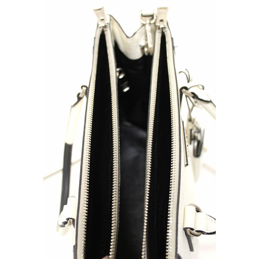 Prada White and Black Bi-color Saffiano Galleria Large Tote Bag-20