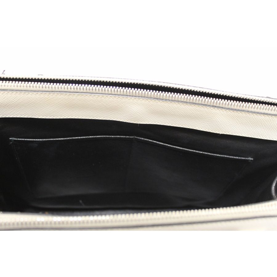 Prada White and Black Bi-color Saffiano Galleria Large Tote Bag-21
