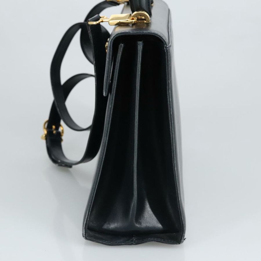 【日本直送】Salvatore Ferragamo Gancini 手提包 皮革 兩用 海軍藍 金色 正品 98125-3