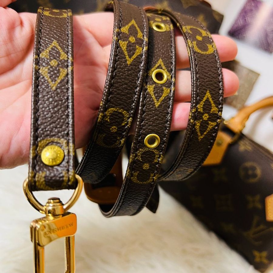 一秒可斜背 LV 路易威登 原花15mm 可調式背帶-6