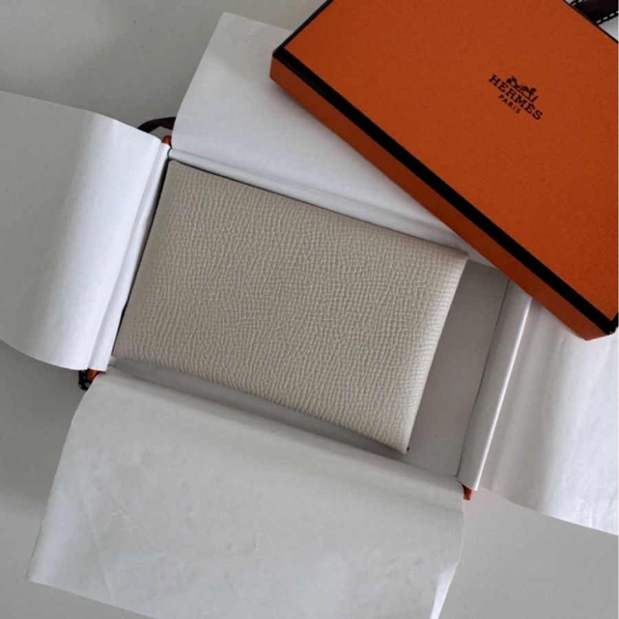 Hermes Calvi 單層卡 全新 craie 最受歡迎的粉筆白-1
