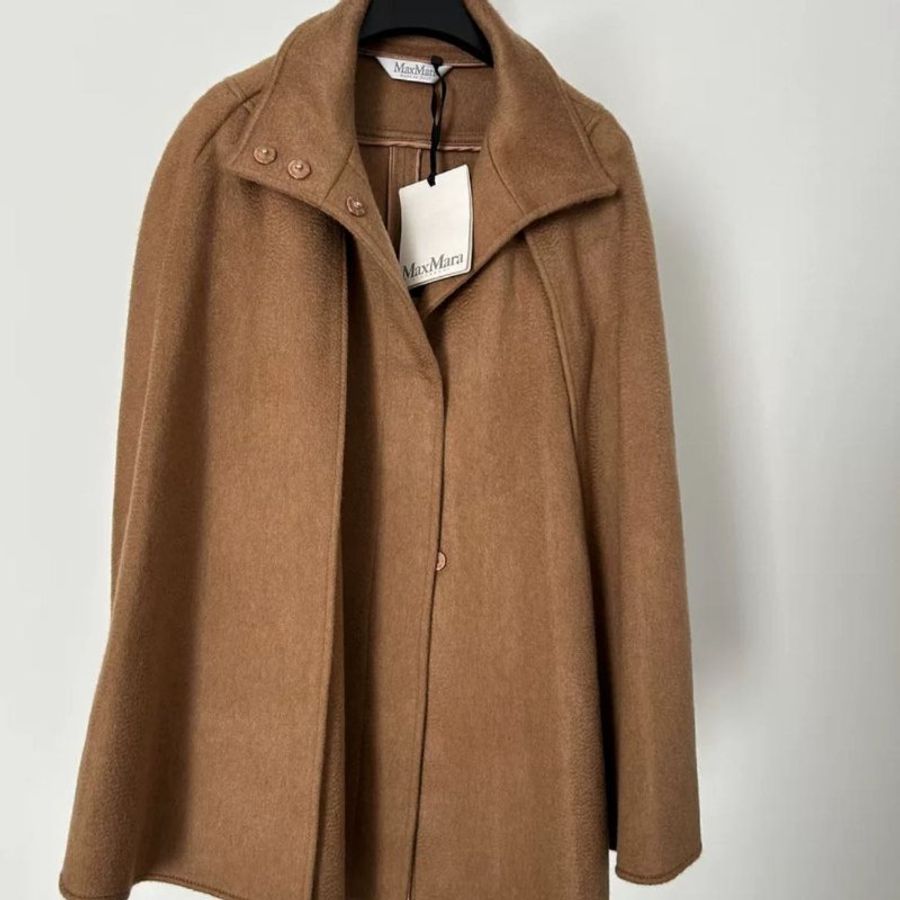 MaxMara 羊毛混羊絨披肩斗篷 衣長80-82公分 全新-0