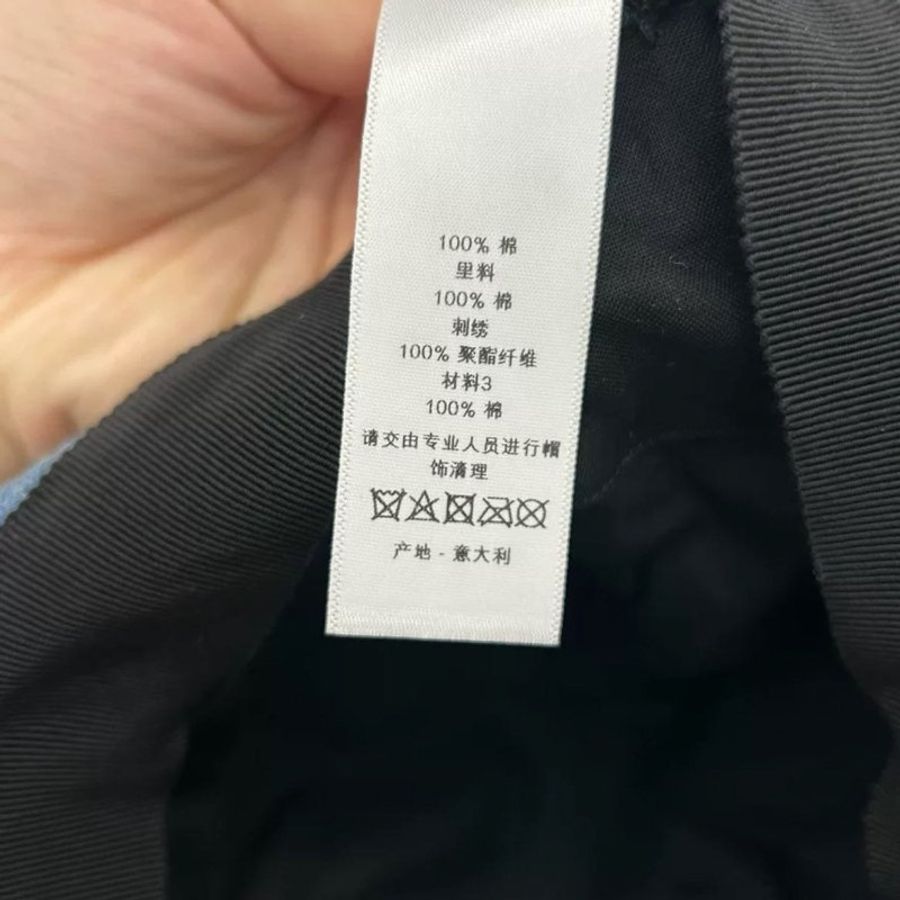 Dior 牛仔拚色報童帽 56cm 很新-4