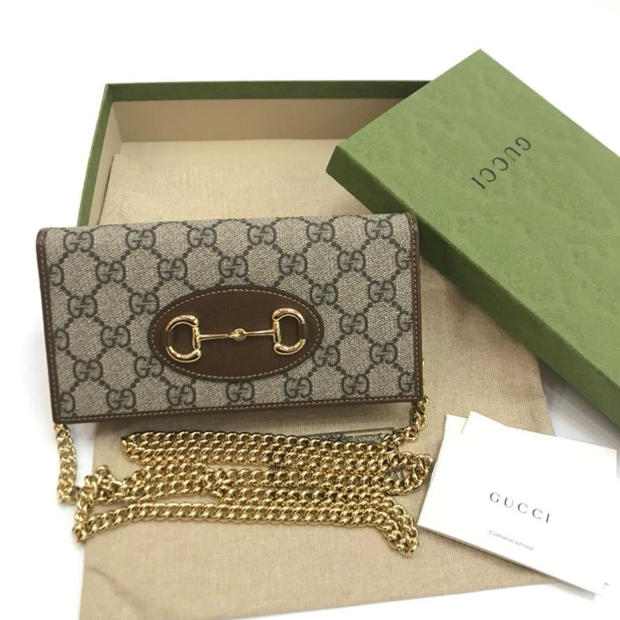 GUCCI 馬銜扣1955 鏈帶銀包-0