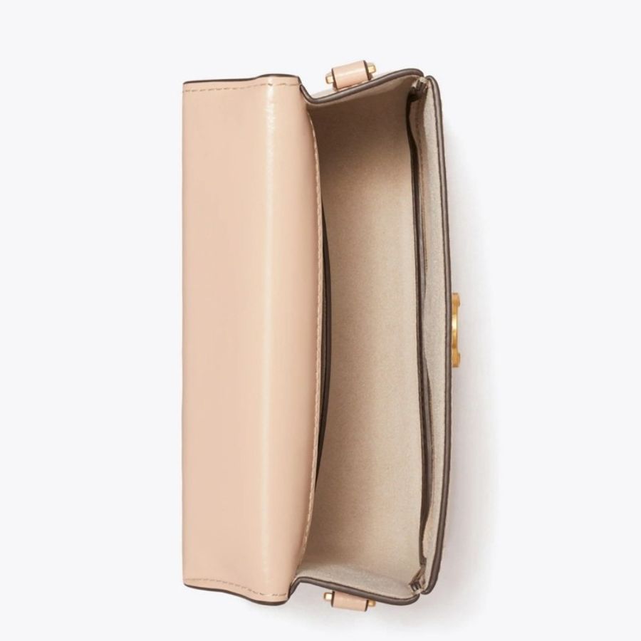 TB ToryBurch robinson 專櫃款手提肩背翻蓋兩用包 粉膚色 全新(不可議)-2