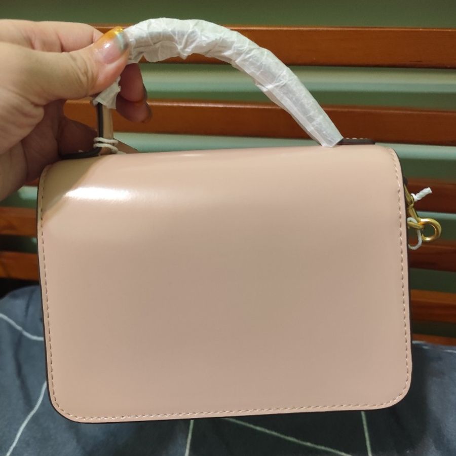 TB ToryBurch robinson 專櫃款手提肩背翻蓋兩用包 粉膚色 全新(不可議)-9