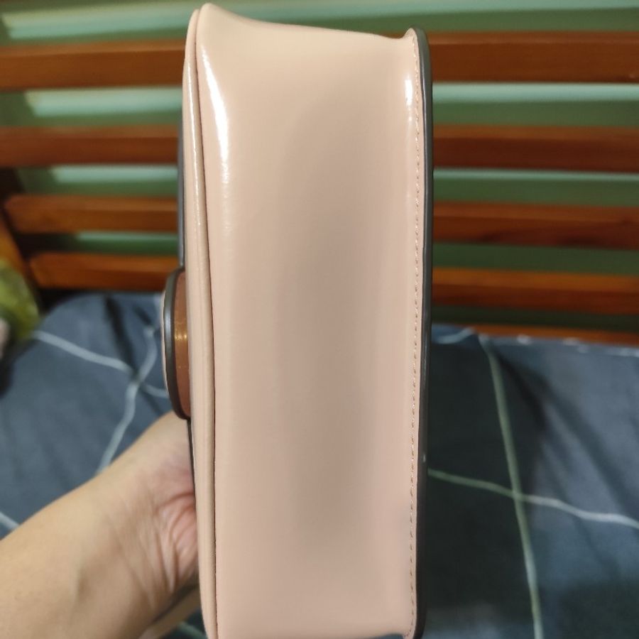 TB ToryBurch robinson 專櫃款手提肩背翻蓋兩用包 粉膚色 全新(不可議)-10