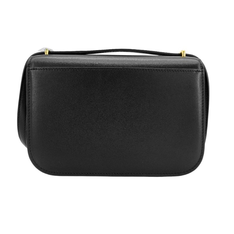 Loewe 展示品 Goya 金logo小牛皮磁吸斜背包-小(黑)-3
