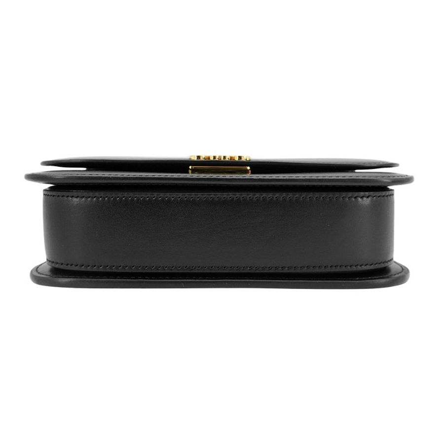 Loewe 展示品 Goya 金logo小牛皮磁吸斜背包-小(黑)-4