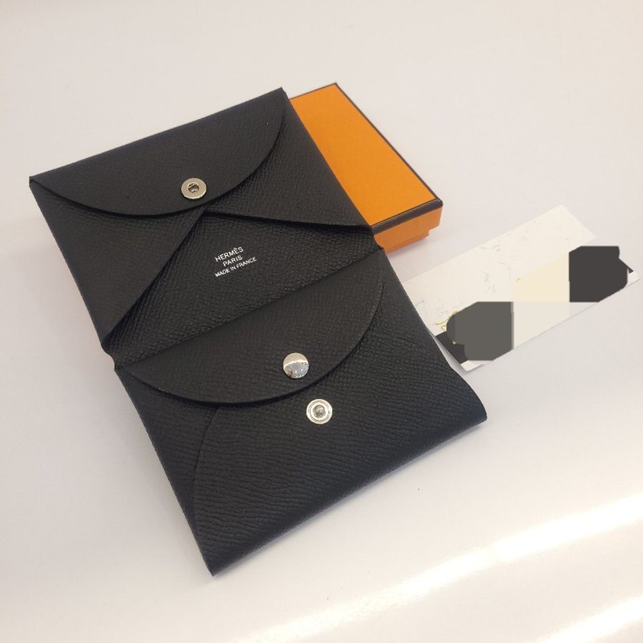Hermès Calvi duo box 零錢卡包 (黑)-0