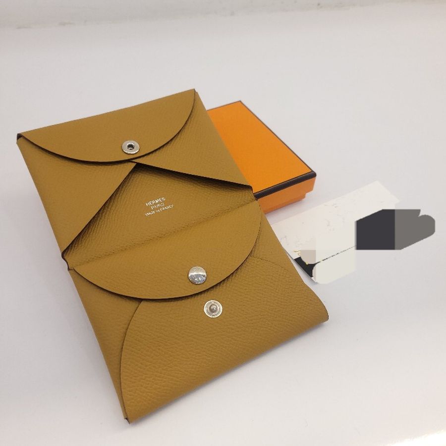 Hermès Calvi duo box 零錢卡包 (芝麻色25)-0