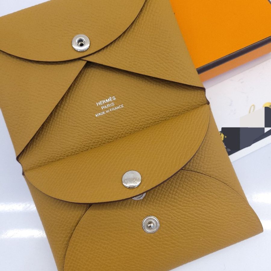 Hermès Calvi duo box 零錢卡包 (芝麻色25)-4