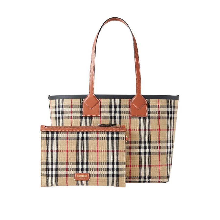 Burberry Small London Tote Bag for Women in Briar Brown/Black (8066163-Briar_Brown_Black)-3