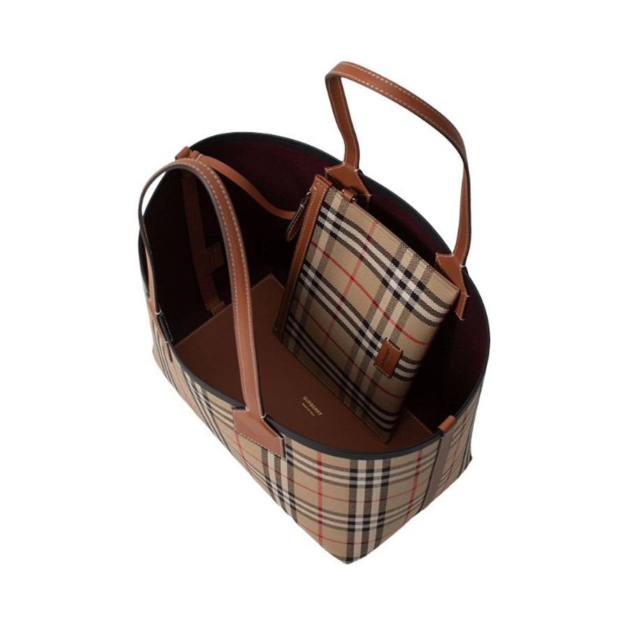 Burberry Small London Tote Bag for Women in Briar Brown/Black (8066163-Briar_Brown_Black)-4