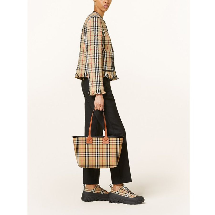 Burberry Small London Tote Bag for Women in Briar Brown/Black (8066163-Briar_Brown_Black)-6