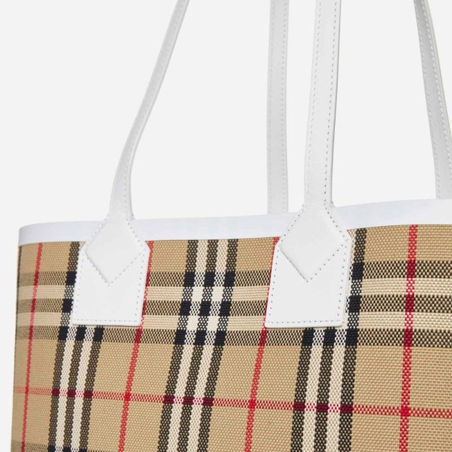 * Burberry Small London Tote Bag for Women in Archive Beige/White (8072331-Archive_Beige_White)-4