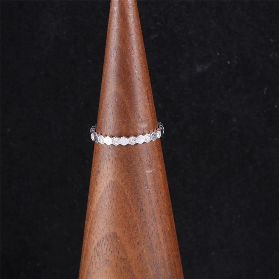CHAUMET(尚美巴黎) Bee My Love 愛·巢 蜂巢戒指 間鑽 18k白金 54 白金-0