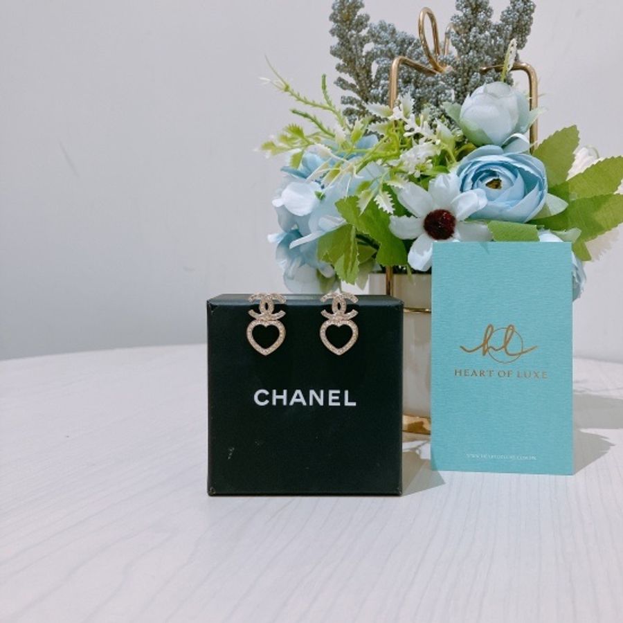 Chanel CC and Heart earrings-5