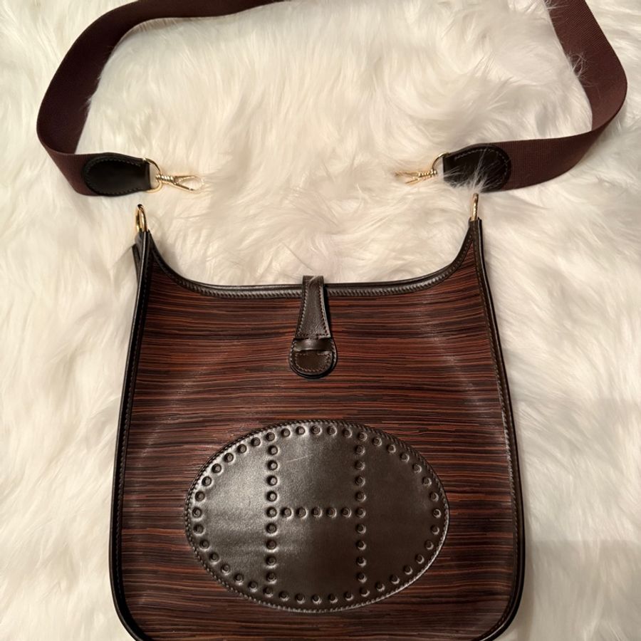 Hermes 愛馬仕 98新Evelyne 29 羊切千層皮稀有特殊包款-0