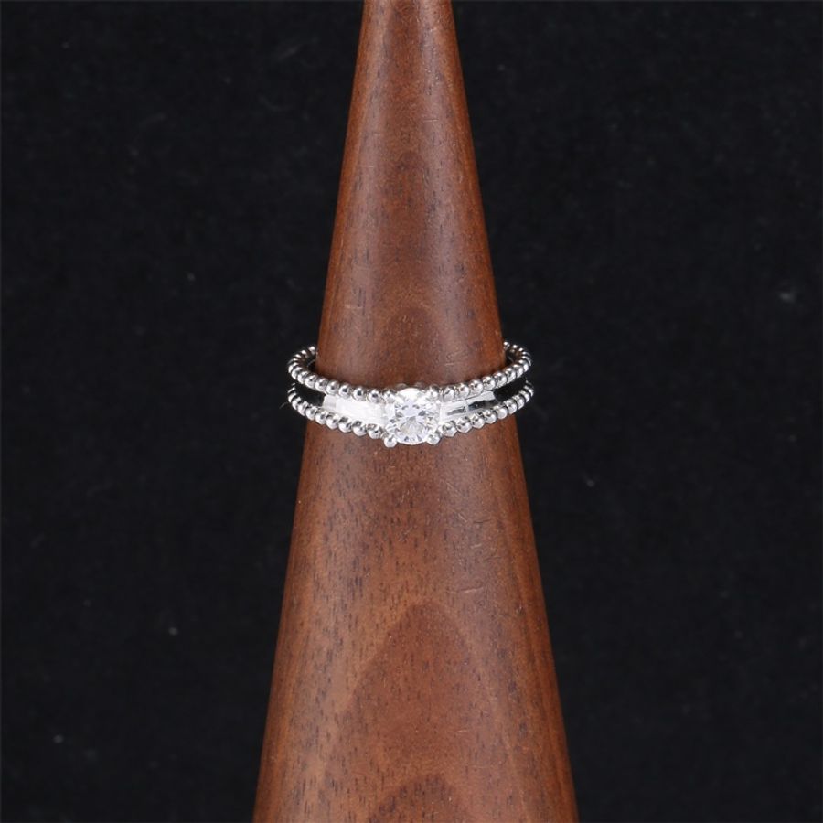 VAN CLEEF&ARPELS(梵克雅寶) Estelle 單顆鑽石 戒指 pt950 50-0