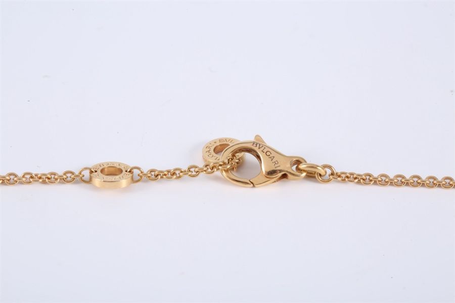 BVLGARI(寶格麗) BVLGARI BVLGARI 18k雙環帶鑽 18K玫瑰金 項鏈 玫瑰金 18k雙環帶鑽-4