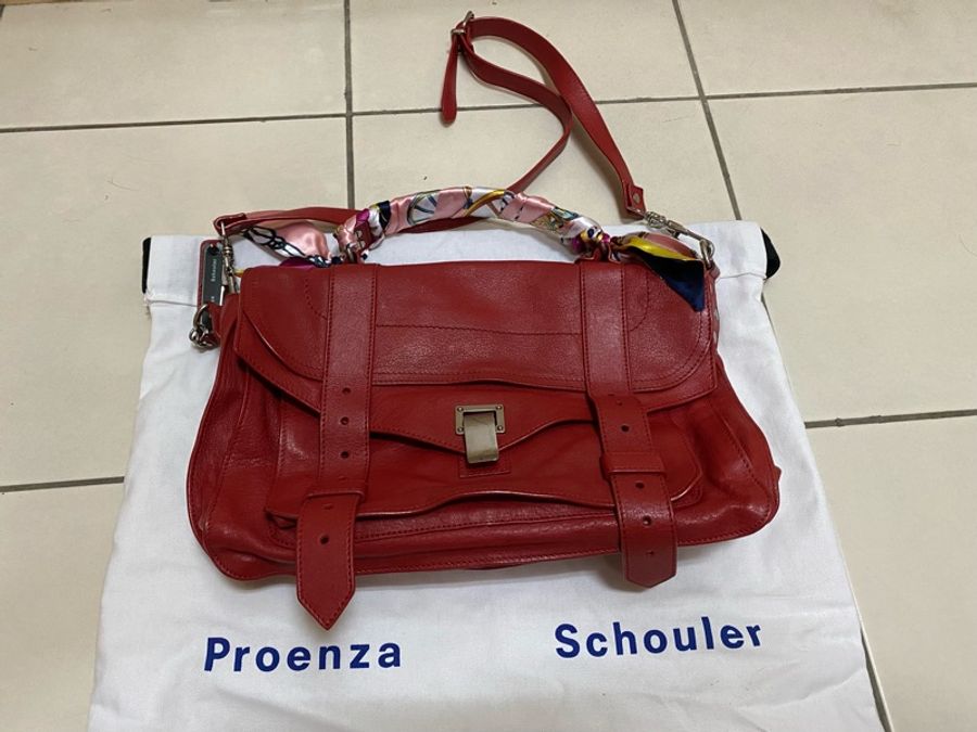 proenza schouler紅色中號郵差包-5