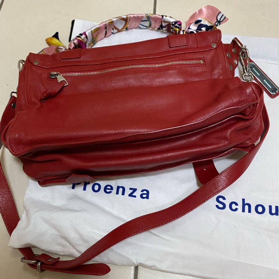 proenza schouler紅色中號郵差包-6