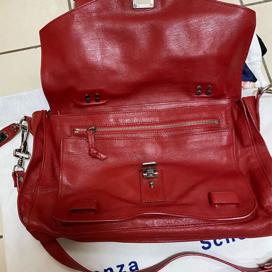 proenza schouler紅色中號郵差包-8