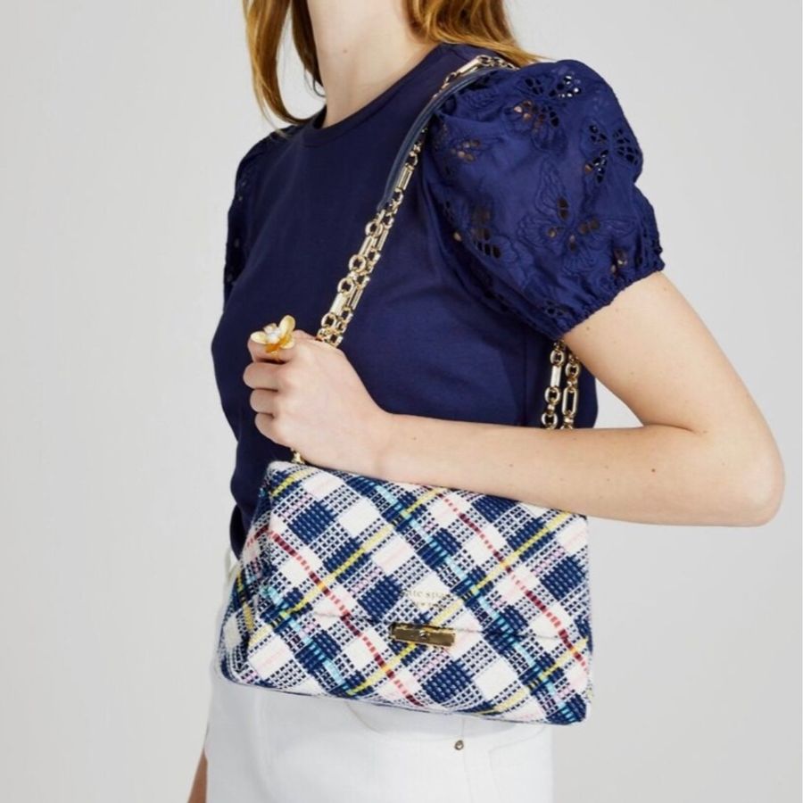 Kate Spade New York 花呢小香風carlyle tweed chain shoulder bag-2