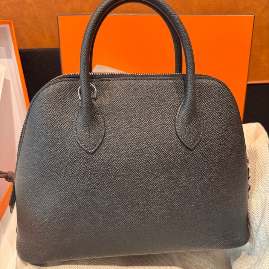 Hermes bolide 保齡球 25 黑銀/全新-0