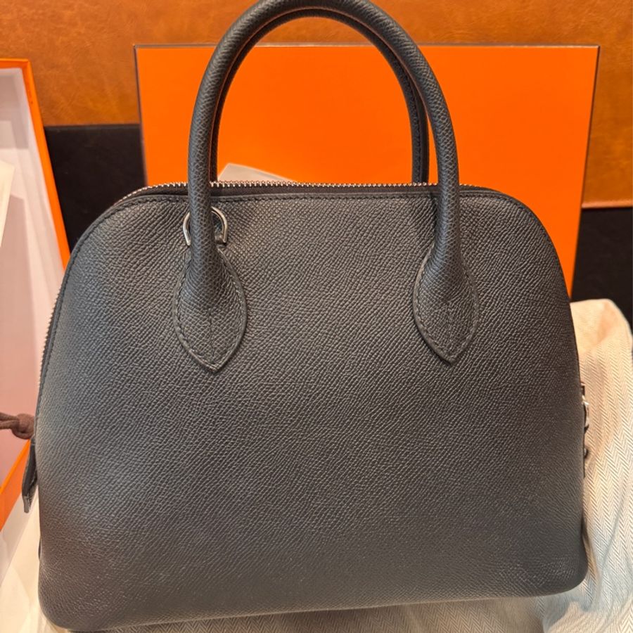 Hermes bolide 保齡球 25 黑銀/全新-1