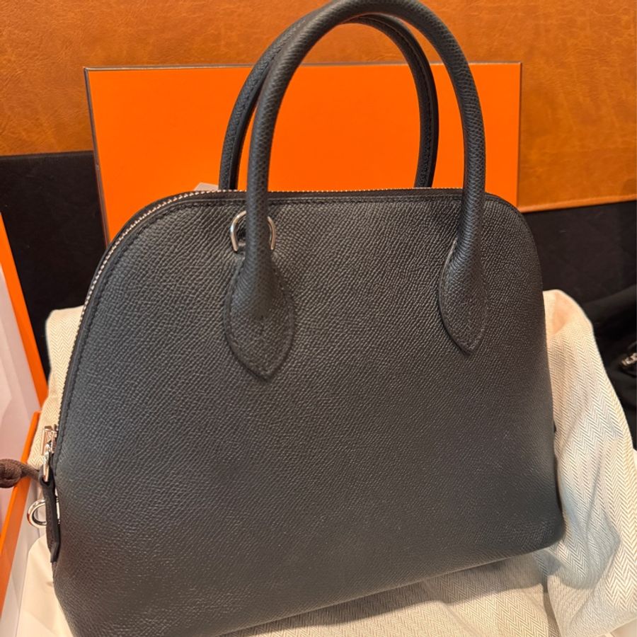 Hermes bolide 保齡球 25 黑銀/全新-2