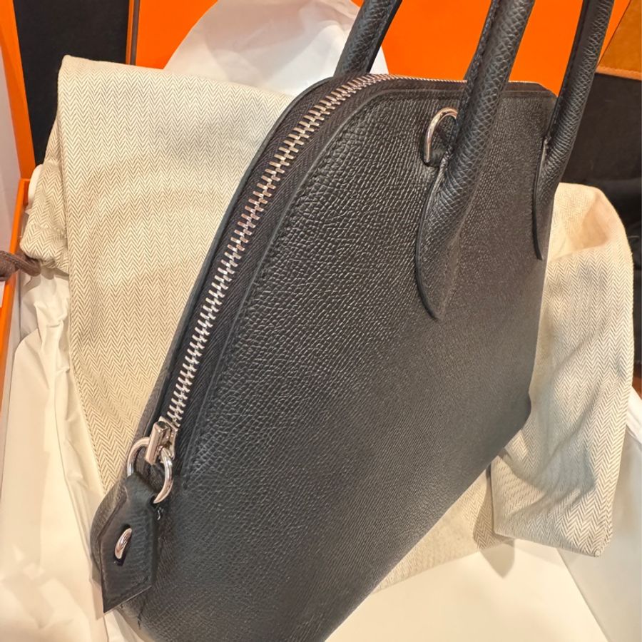 Hermes bolide 保齡球 25 黑銀/全新-3