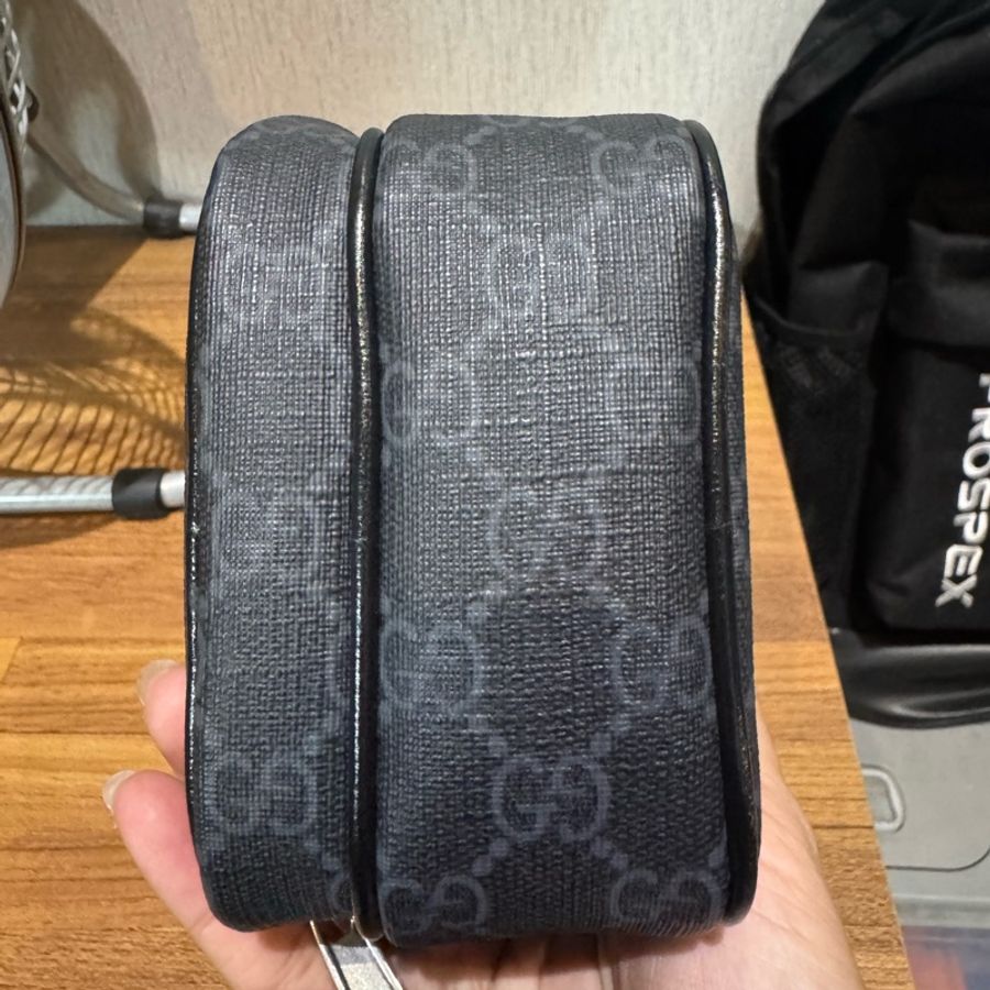 GUCCI 古馳經典雙LOGO迷你手提雙層記者包斜背包(黑)-2