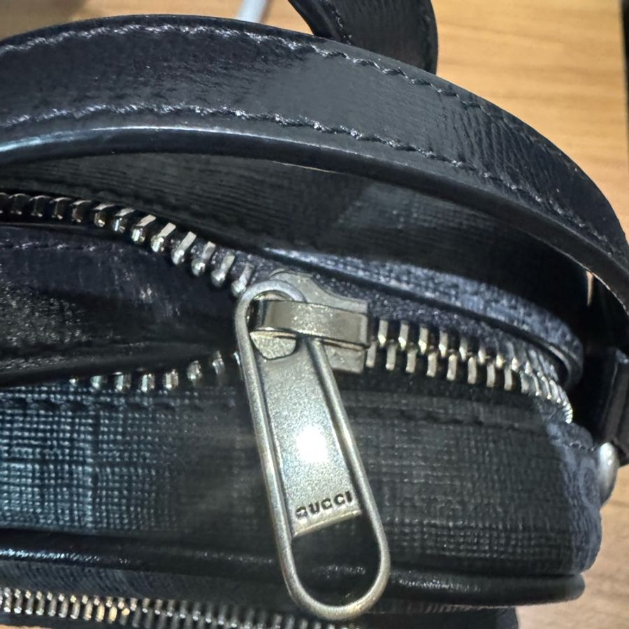 GUCCI 古馳經典雙LOGO迷你手提雙層記者包斜背包(黑)-10