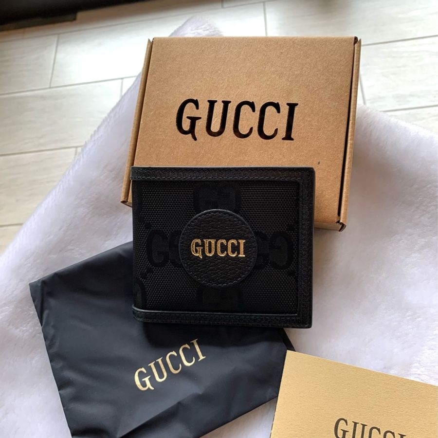 *聖誕優惠* GUCCI Off The Grid GG 再生尼龍對開8卡短夾(黑色)-1