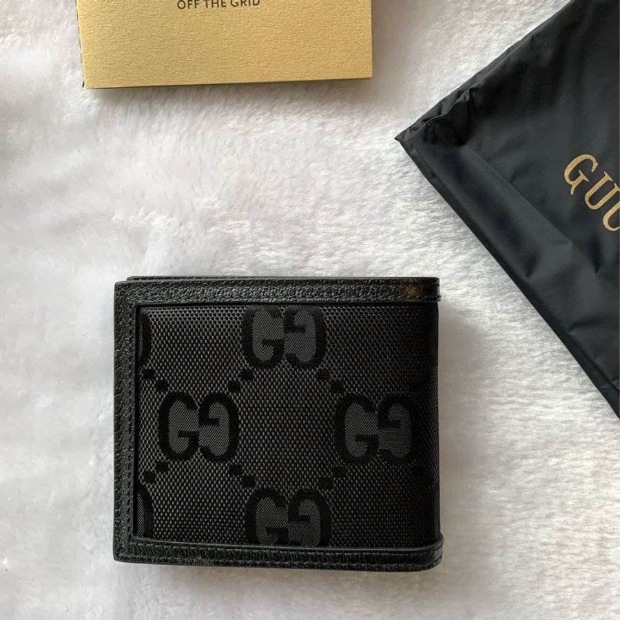 *聖誕優惠* GUCCI Off The Grid GG 再生尼龍對開8卡短夾(黑色)-2