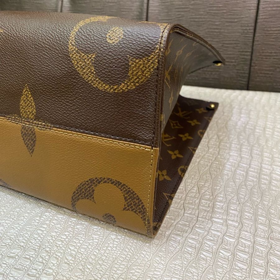LV 老花雙色金釦 on the go mm-4