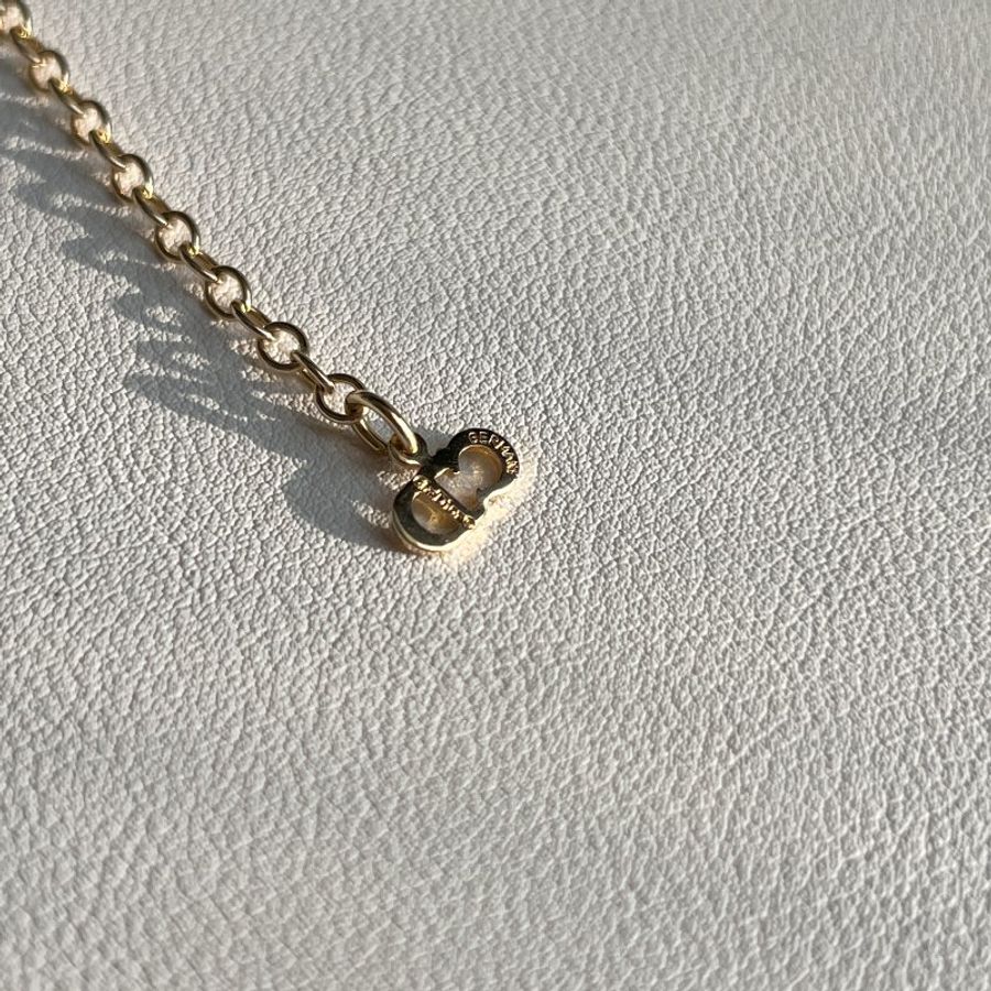 Dior CD金色心型吊墜麻花頸鏈項鏈 日本中古二手Vintage-2