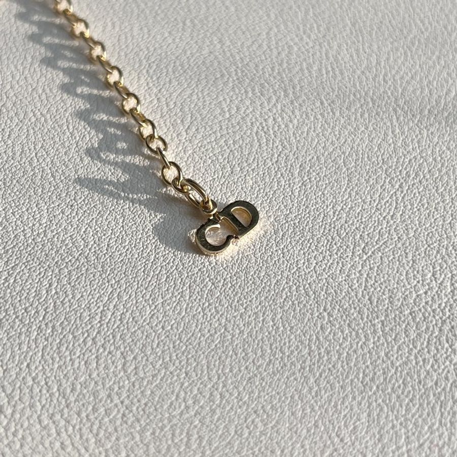Dior CD金色心型吊墜麻花頸鏈項鏈 日本中古二手Vintage-3