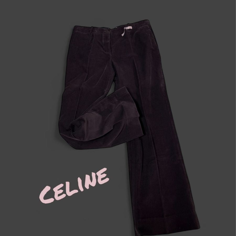 🍒CELINE 條絨硬版顯瘦長褲 size:42/2F241207-1-0