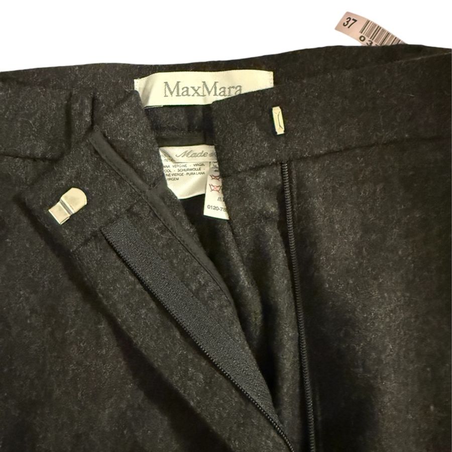 🍒MaxMara 100%WOOL黑灰長褲 size:40 /2F241207-2-7