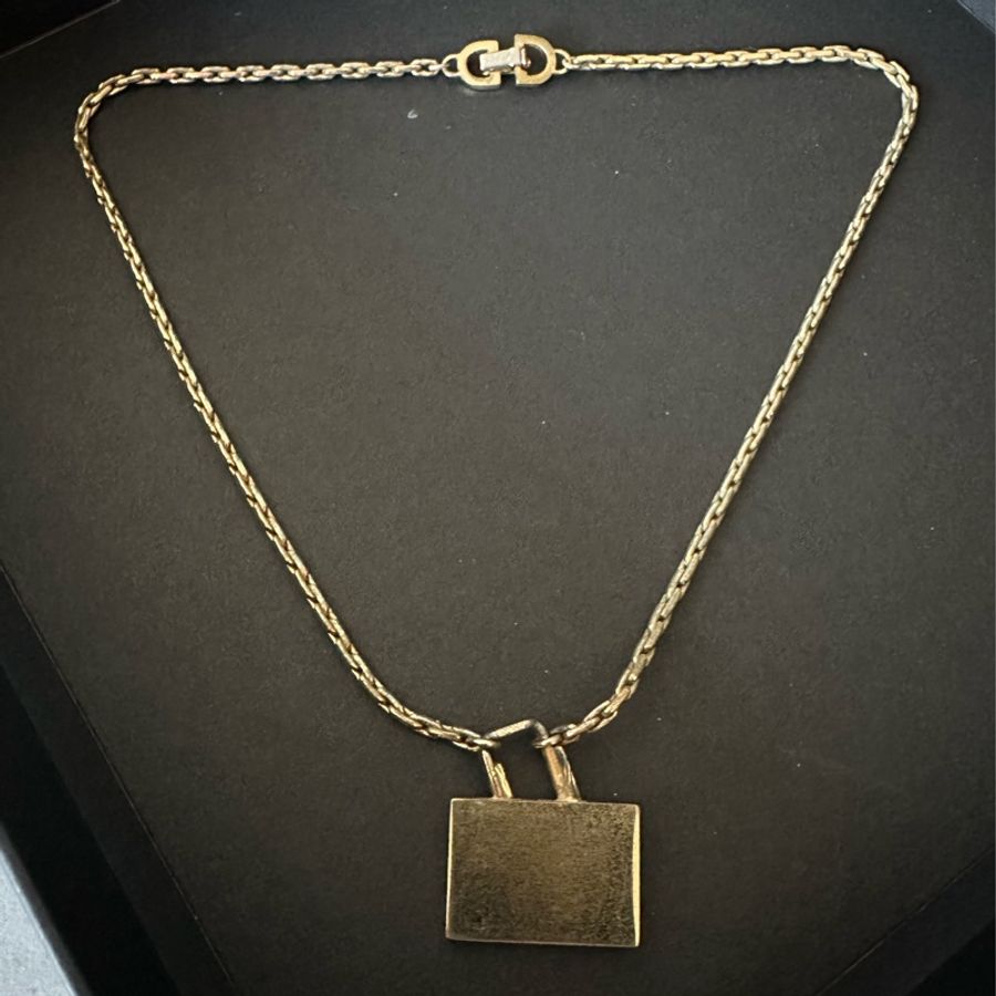 Christian Dior 罕有vintage 萬字夾吊墜頸鏈-5