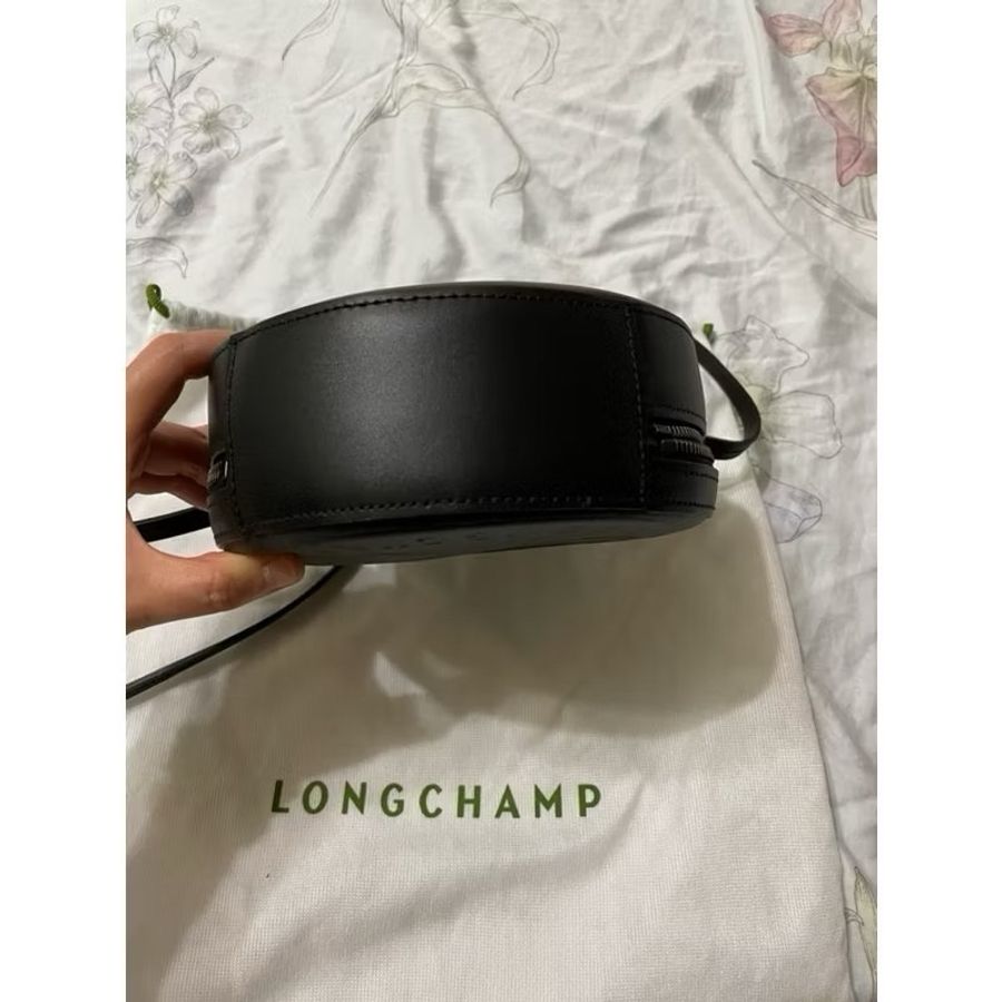 LOGCHAMP小牛皮圓餅包-12