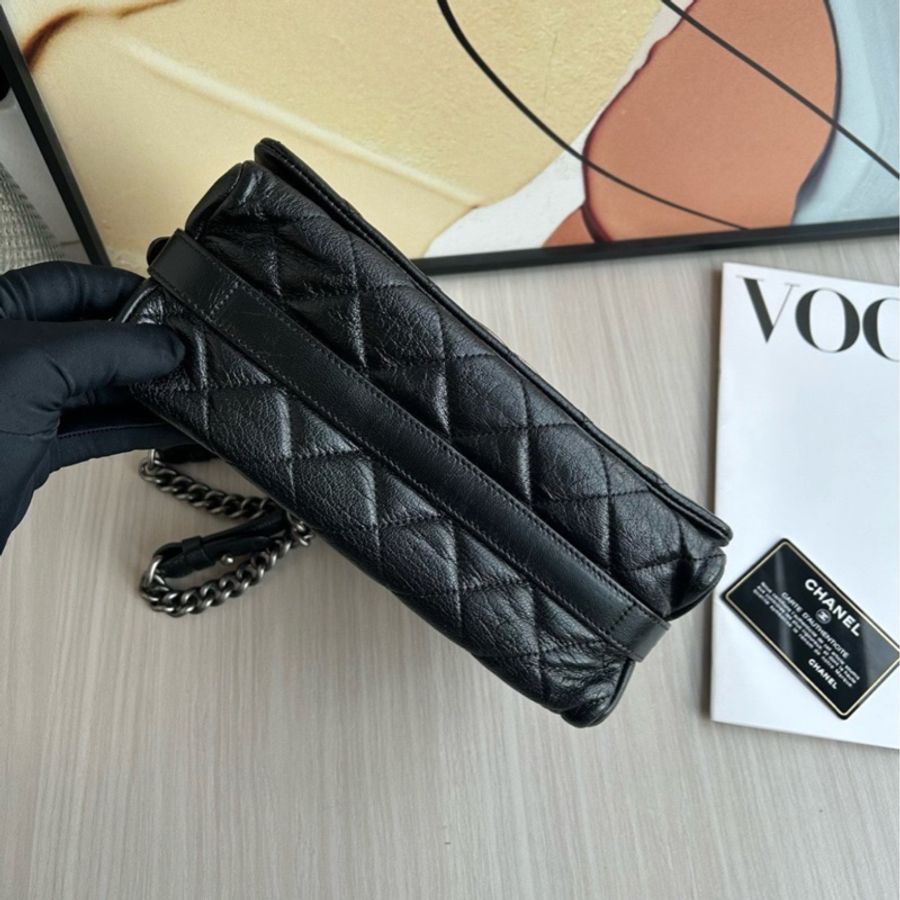 CHANEL 復古做舊黑銀 孟買系列 鏈條包-8