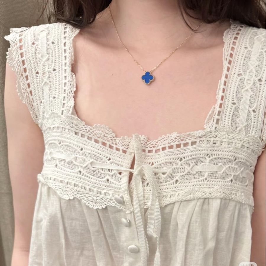 van cleef & arpels 梵克雅寶 18k Vintage Alhambra 藍色瑪瑙-3